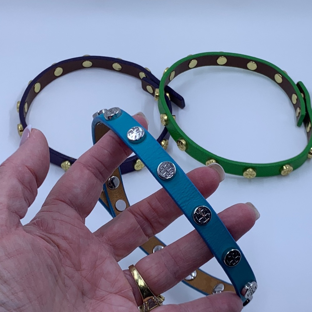 Tory Burch leather wrap bracelet PURPLE